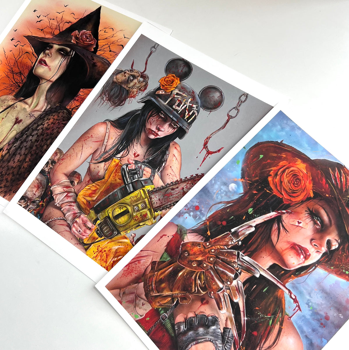 Viveros Horror Print Series 1 -Includes 3 Fine Art Giclée Prints